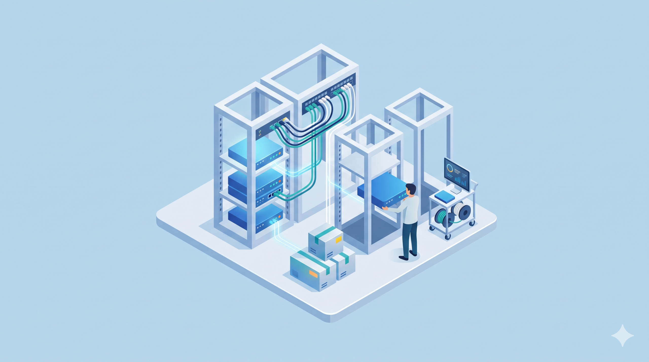 Staging the network equipment